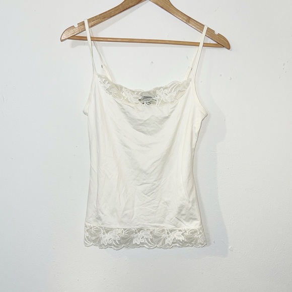 White House Black Market Tops - White House Black Market off white lace layering tank top